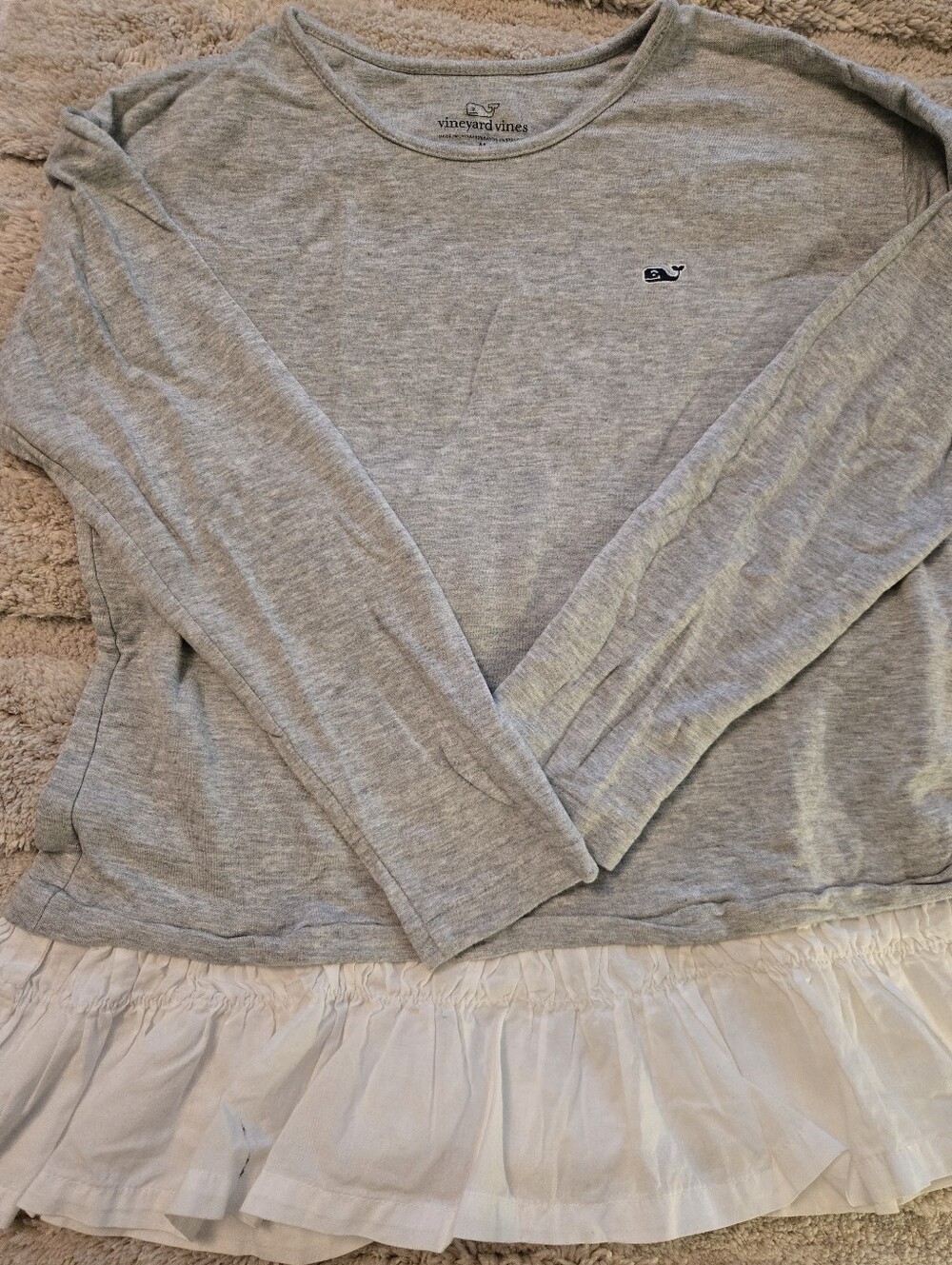 Vineyard Vines Heather Gray Kids Crewneck Sweater